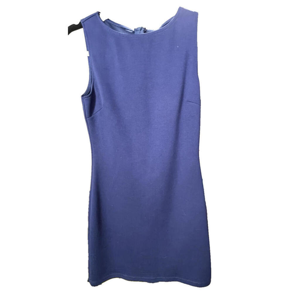 Wiholl Blue Sheath Dress Sleeveless Knee Length Back Zipper Business Casual Sz M